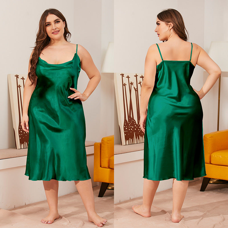 Plus Size Satin Cowl Neck Cami Nightdress for Comfort