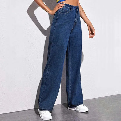 Women's High Waist Wide Leg Jeans Summer - Modernrush.us