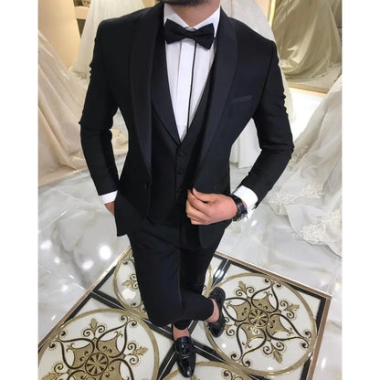 New Men's Suit Three Piece Business Suit