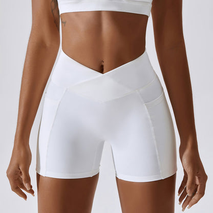 Women's Cross Waist Running Fitness Shorts - Modernrush.us