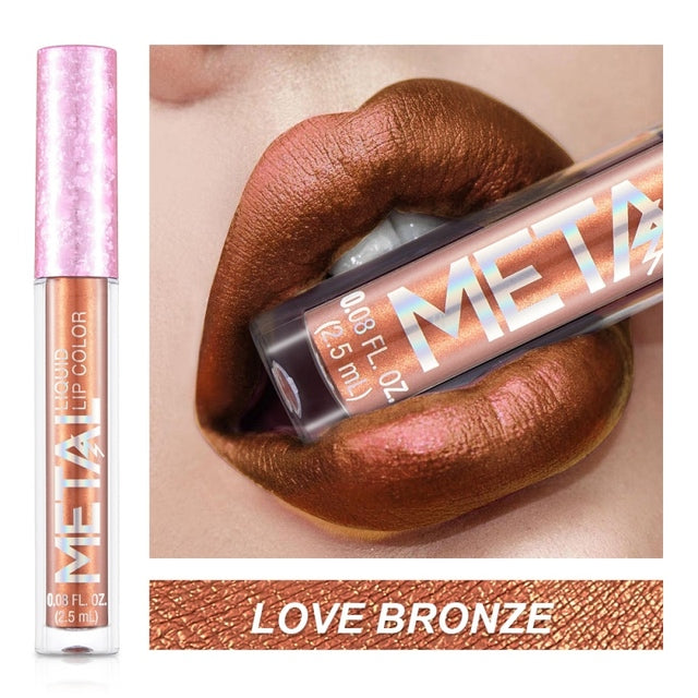 Pearlescent Metallic Color Liquid Lipstick Lip Gloss