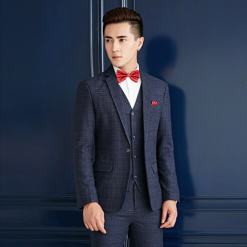 Men's Slim Fit British Style Suit Set for Weddings