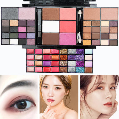 74-Color Makeup Palette Set with Eyeshadow and Highlighter - Modernrush.us
