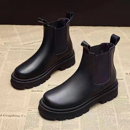 Women's Martin Short Boots - Thick-Soled British Style