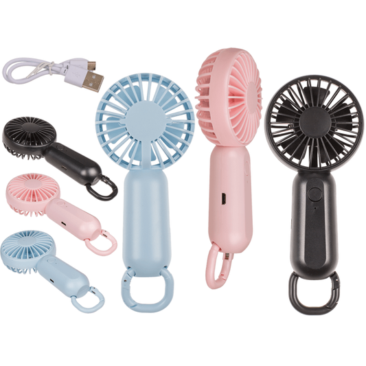 Mini ventilatore USB circa 6 x 15 cm, 3 colori assortiti