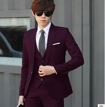 Men's Slim Fit Solid Color Suit Set for Weddings - Modernrush.us
