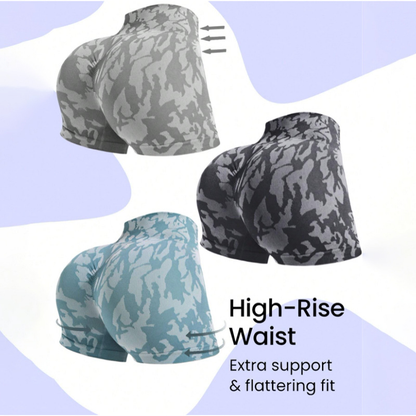 Seamless Camouflage Yoga Shorts for Women - Modernrush.us
