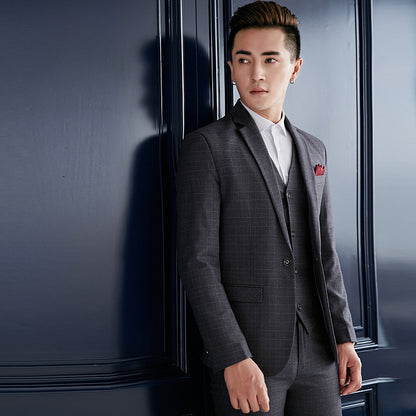 Men's Slim Fit British Style Suit Set for Weddings
