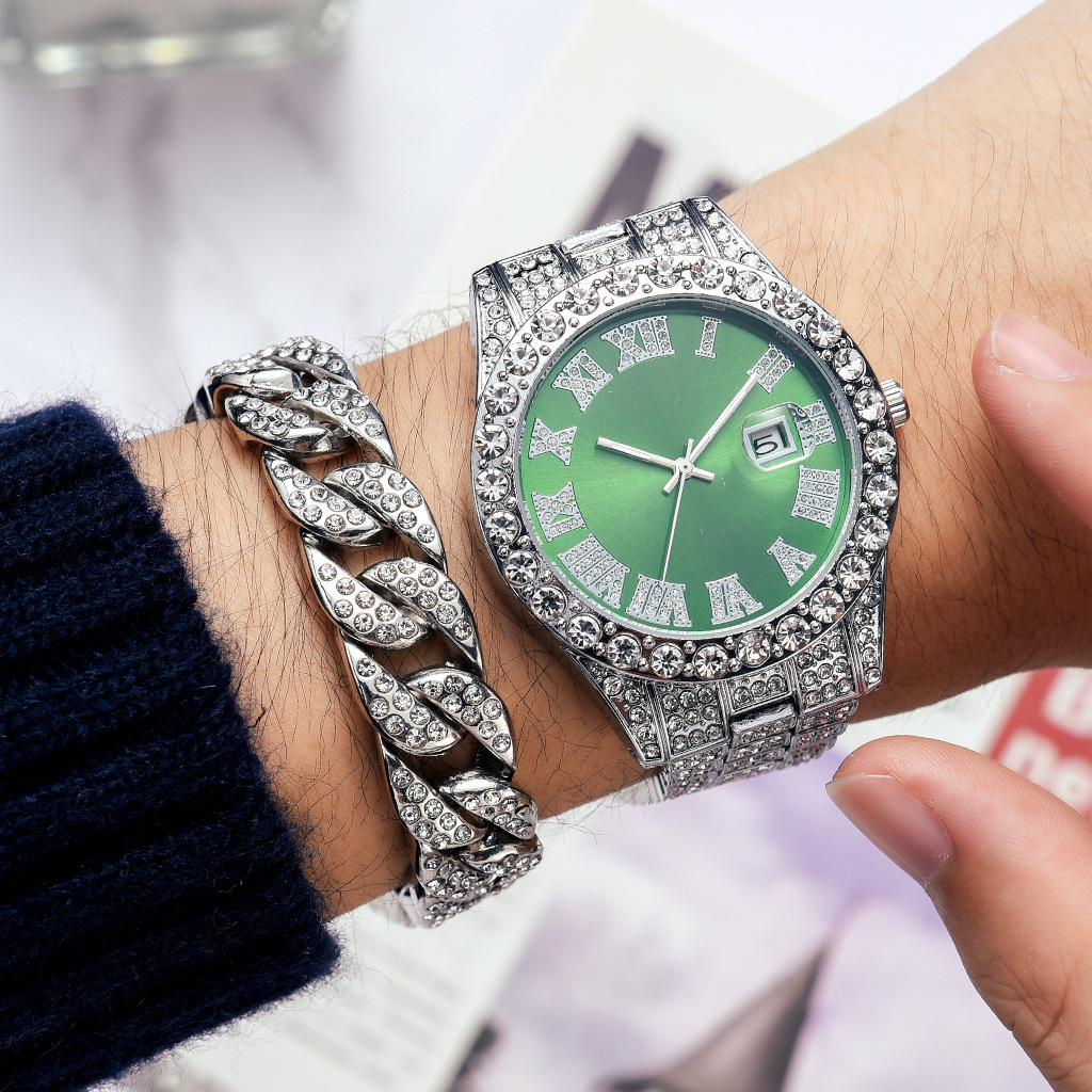 Steel Band Calendar Large Dial Quartz Watch