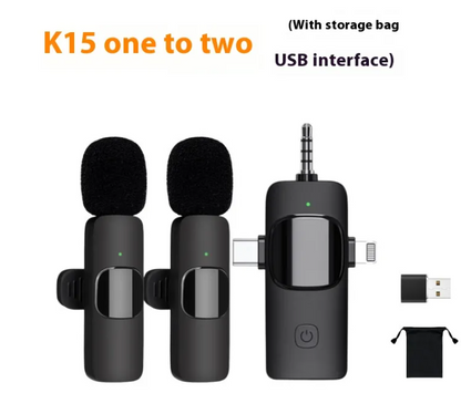 Wireless Collar Clip Microphone Three-in-one Three Connector Mini Microphone 35 Hole - Modernrush.us