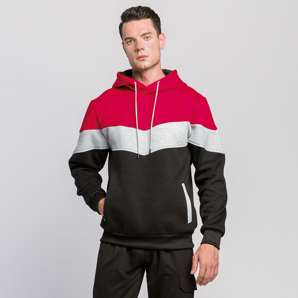 Men's Color Block Camouflage Hoodie - Loose Fit Sweater