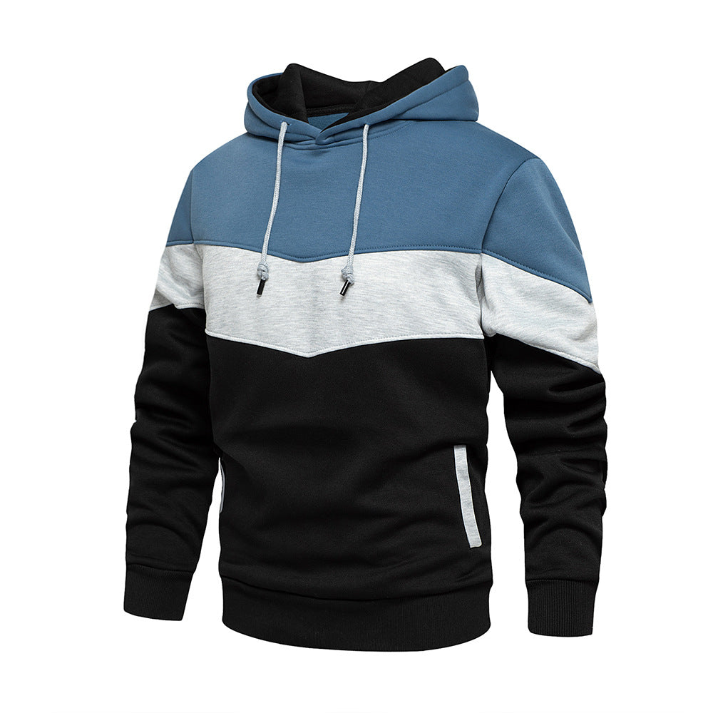 Men's Color Block Camouflage Hoodie - Loose Fit Sweater