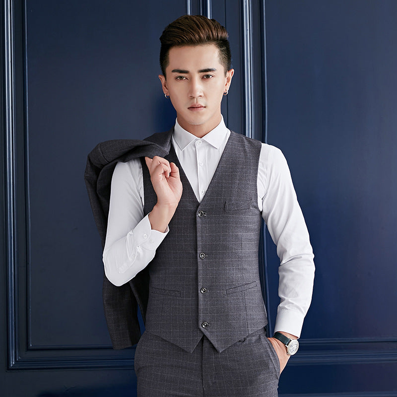 Men's Slim Fit British Style Suit Set for Weddings