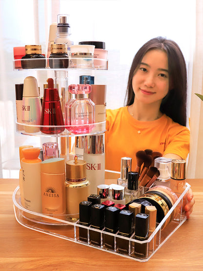 Acrylic Makeup Organizer with Rotating Storage Rack - Modernrush.us