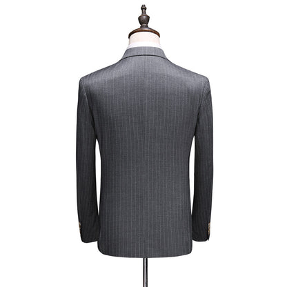 Men's S-5XL Double-Breasted Suit Set (3 Pieces)
