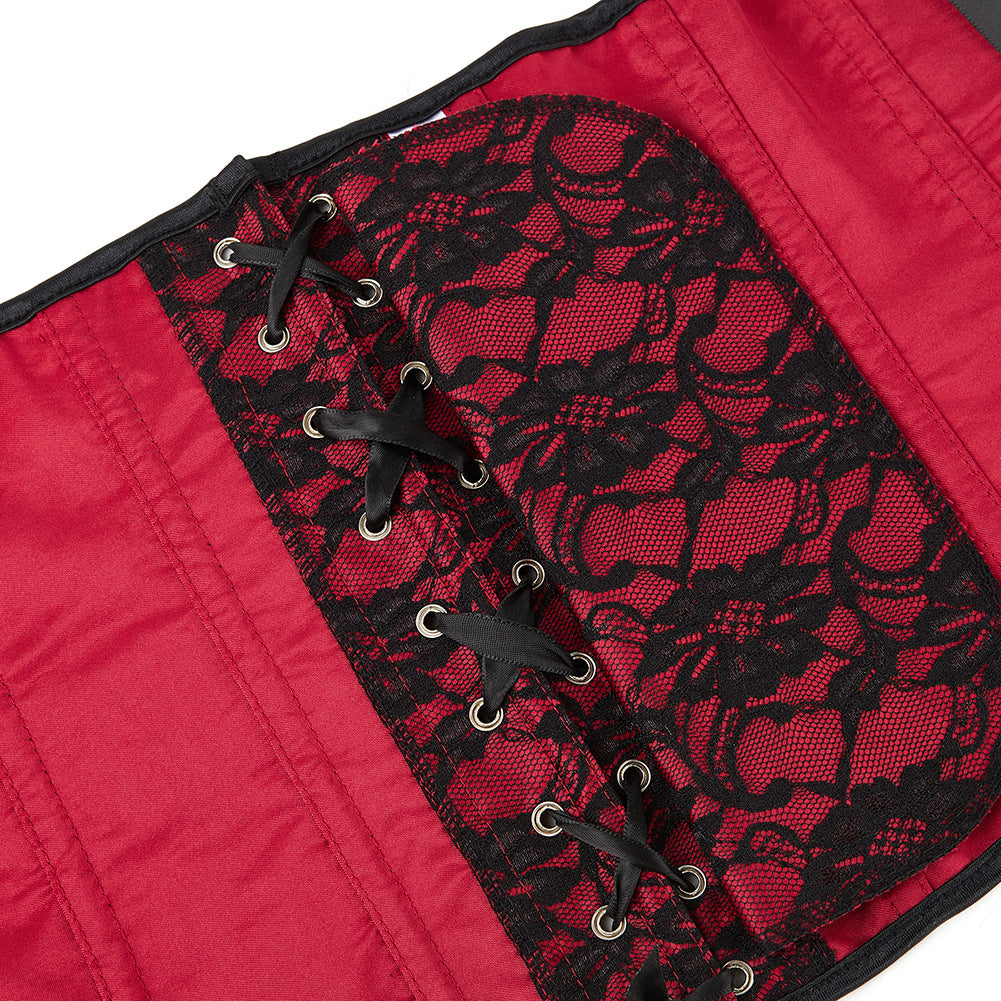 New Deep Red Short Waist Shaper Corset for Women