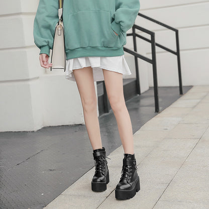 British Style Thick-Soled High-Heeled Martin Boots - Modernrush.us