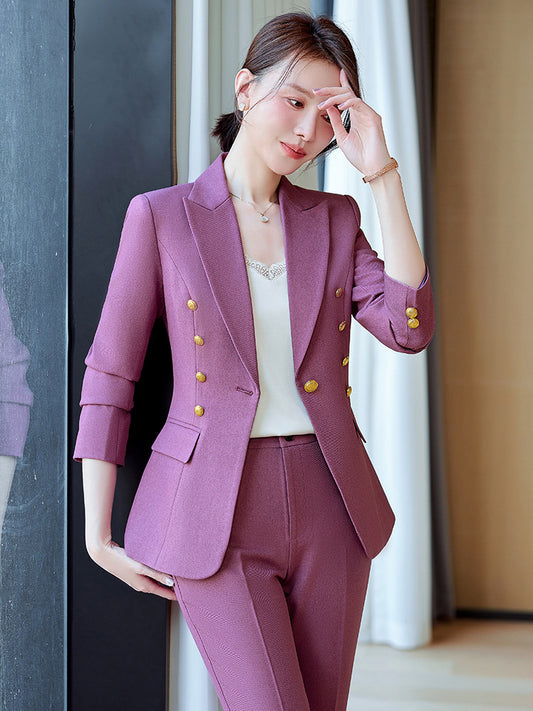 Women's Slim Fit Double-Breasted Blazer