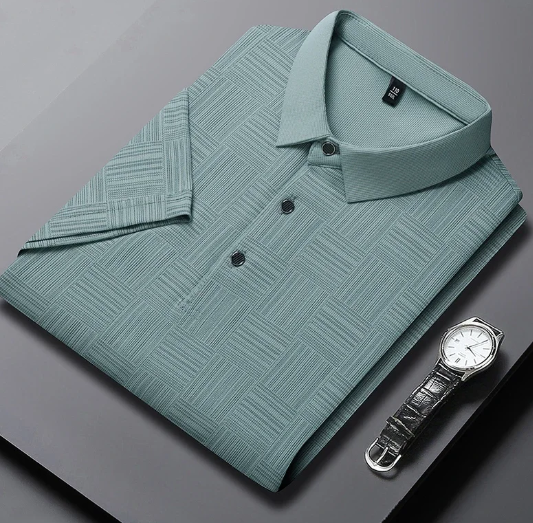 Men's Textured Polo Shirt (Short Sleeve, One Piece)