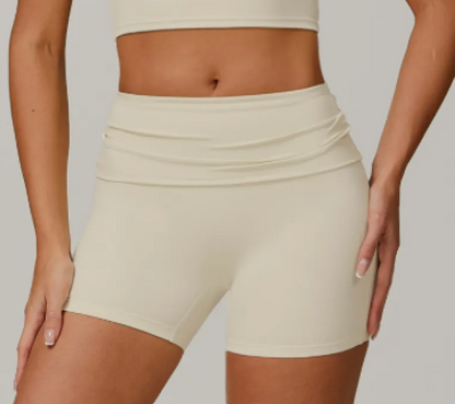 Women's Fold High-Waist Quick-Drying Yoga Shorts - Modernrush.us