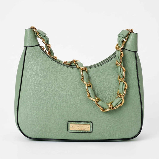 Hobo Bag Charro Verde con Catena Dorata e Tracolla Rimovibile