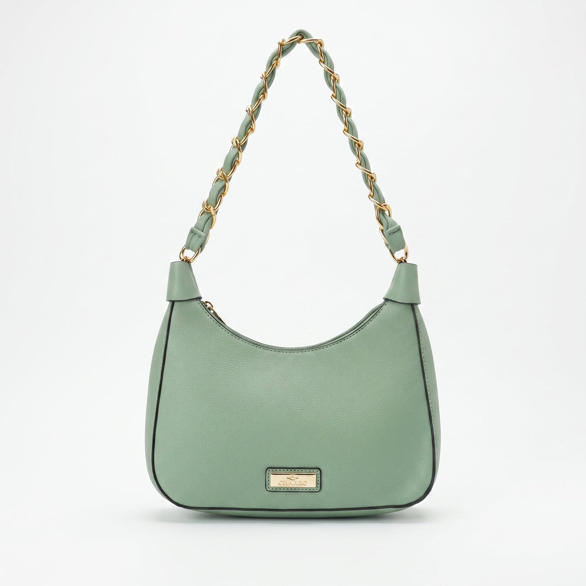 Hobo Bag Charro Verde con Catena Dorata e Tracolla Rimovibile