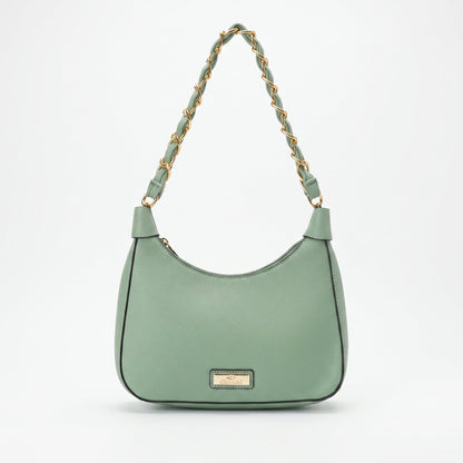 Hobo Bag Charro Verde con Catena Dorata e Tracolla Rimovibile