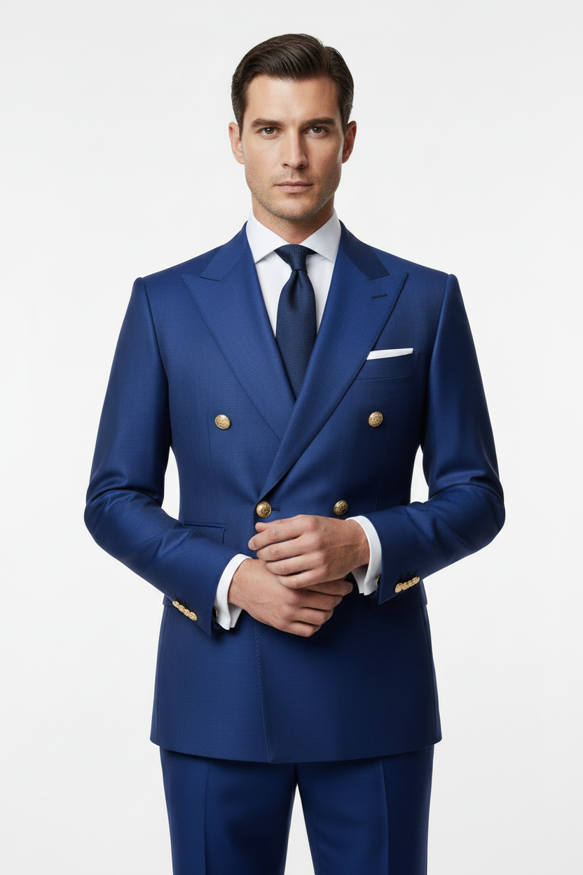 Men's Tailored Suit - Royal Blue