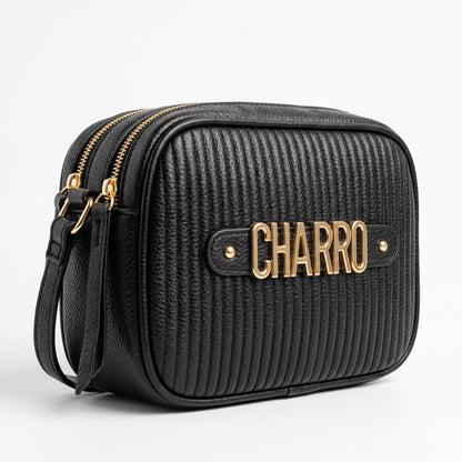 Mini Borsa Crossbody Charro con Doppia Zip e Logo in Metallo
