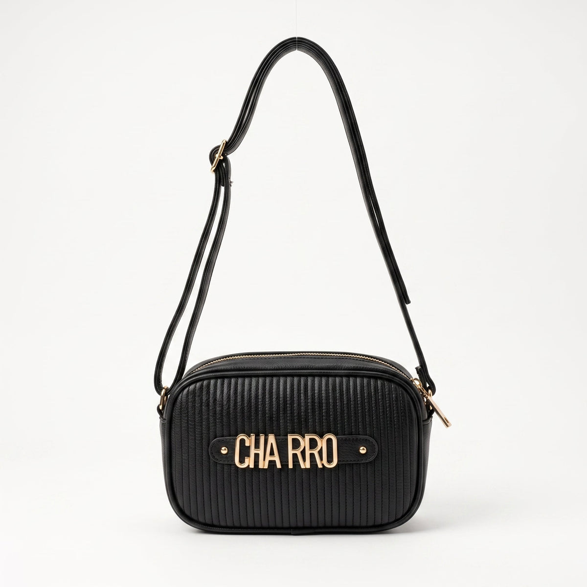 Mini Borsa Crossbody Charro con Doppia Zip e Logo in Metallo