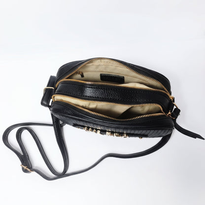 Mini Borsa Crossbody Charro con Doppia Zip e Logo in Metallo
