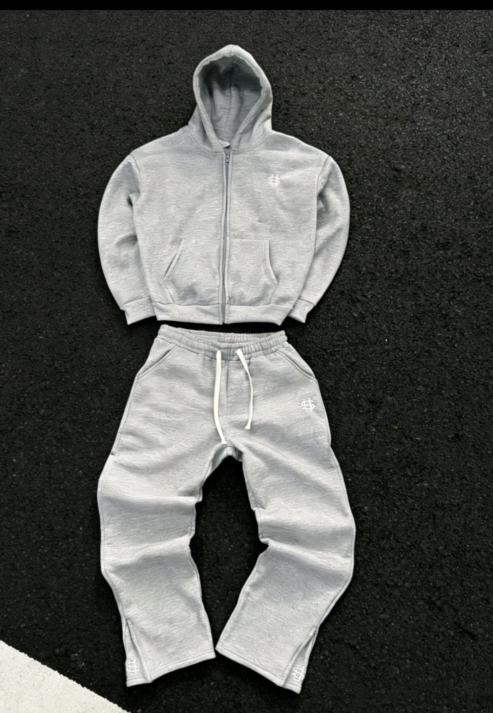 Vintage Y2K Streetwear Hip-Hop Zipper Loose Fit Athletic Tracksuit Set - Modernrush.us