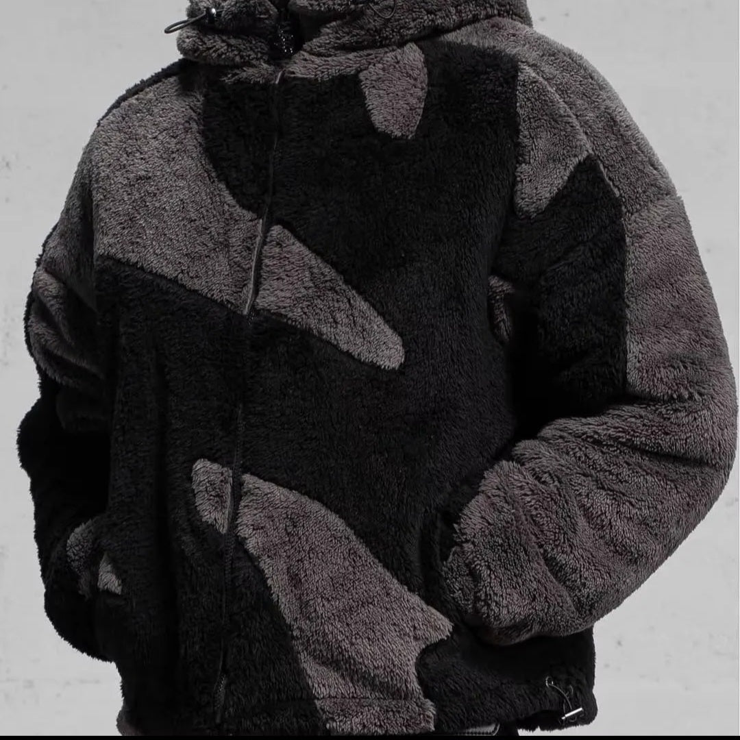 Oversized Color-Block Sherpa Zip Hooded Jacket | Giacca Sherpa Oversize con Cappuccio Color-Block