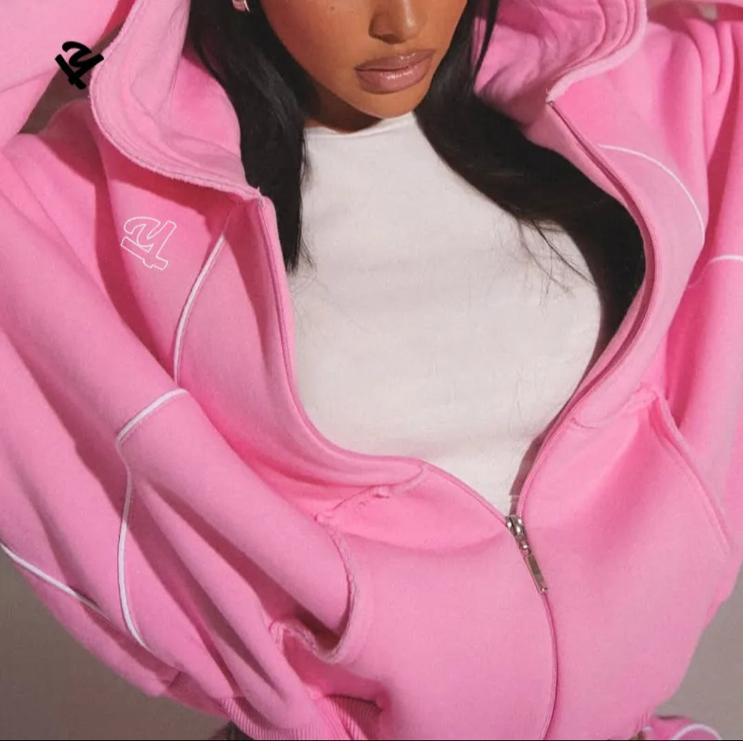 Pink Wide-Leg Loungewear Set