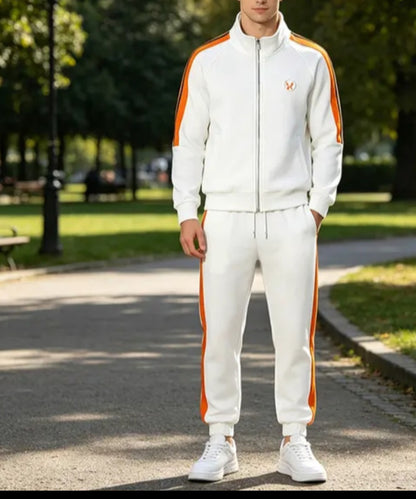Men's Premium Classic Track Suit Set, Side Striped Zip-Up Jacket and Joggers - Modernrush.us