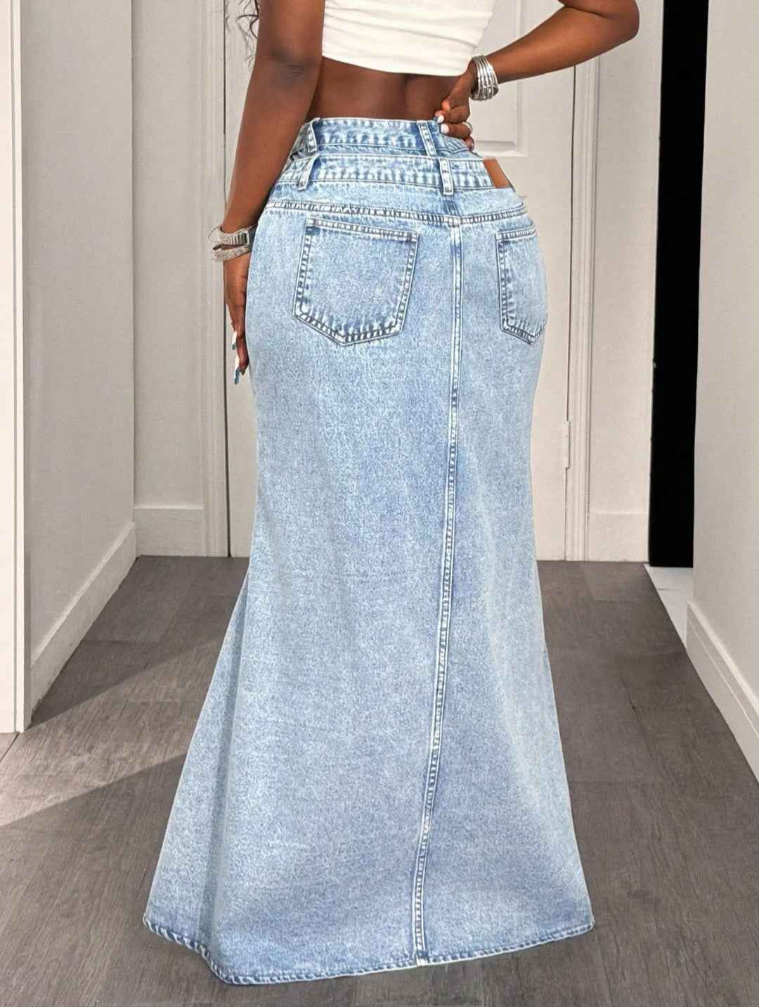 High-Waisted Wide-Leg Flared Jeans