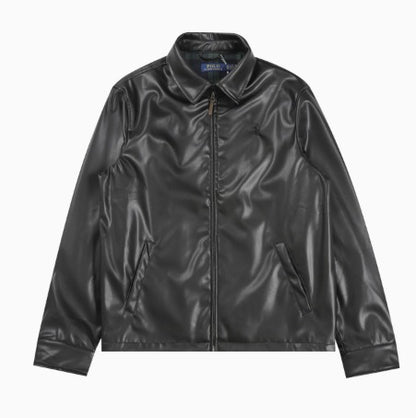 Men's Boxy Cropped Faux Leather Jacket