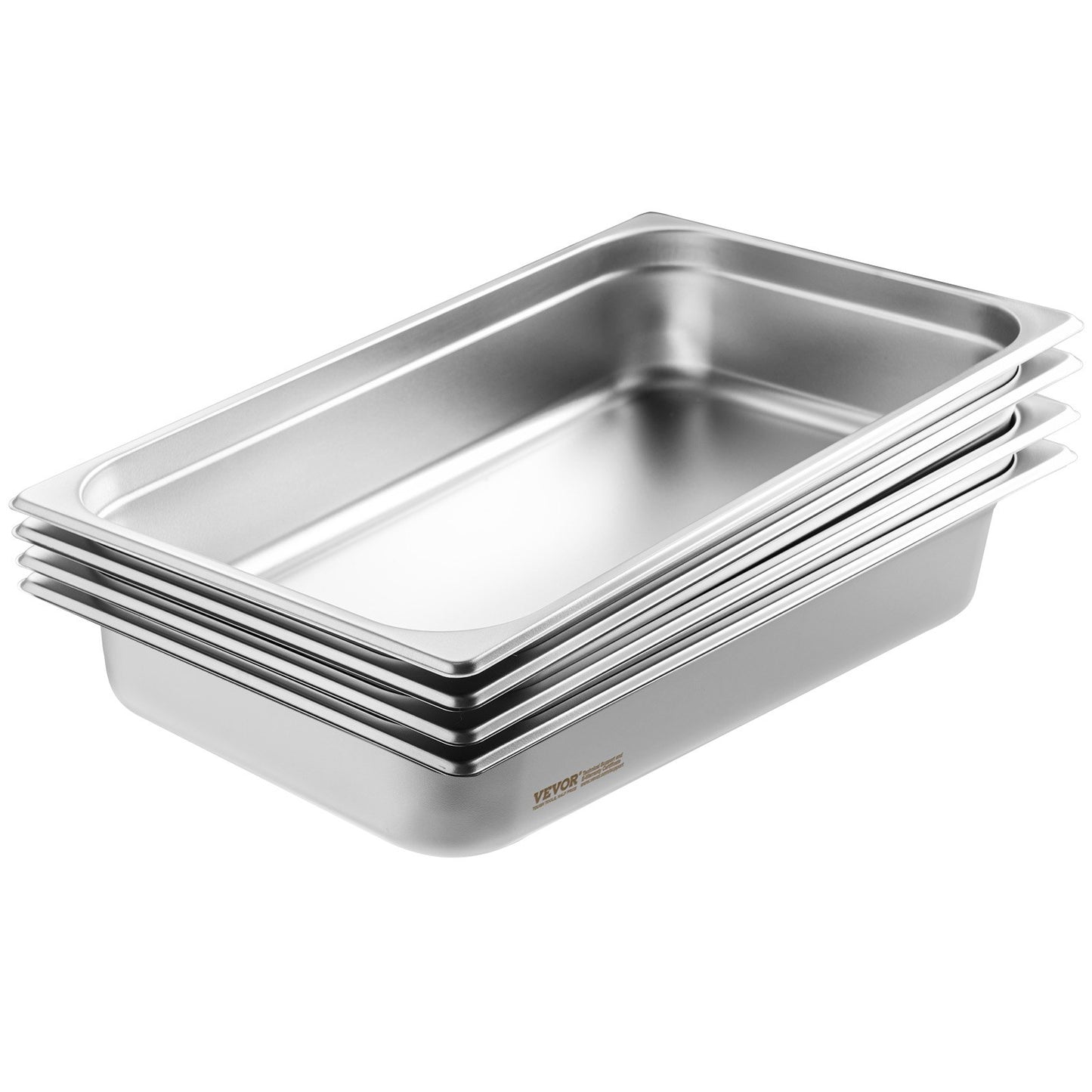 4 Pack Hotel Pans, Full Size Anti-Jam Steam Pan with Lid, 0.8mm Thick