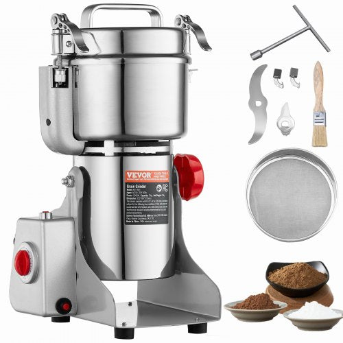 750g Electric Grain Mill Grinder, High Speed 2000W Commercial Spice