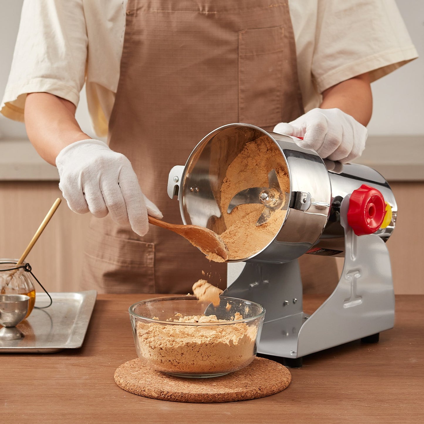 750g Electric Grain Mill Grinder, High Speed 2000W Commercial Spice