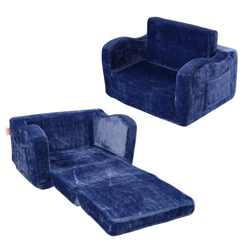 Kids Couch, 2-in-1 Toddler Chairs Comfy, Toddler Couch Sofa Bed Fold