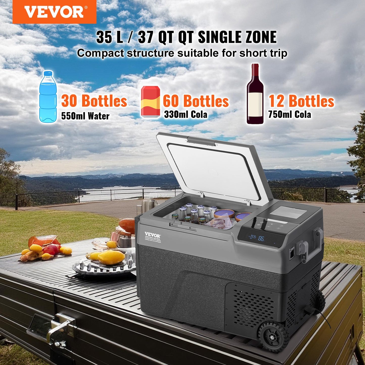 Portable Car Refrigerator, with Ice Making Function, 12 Volt Car