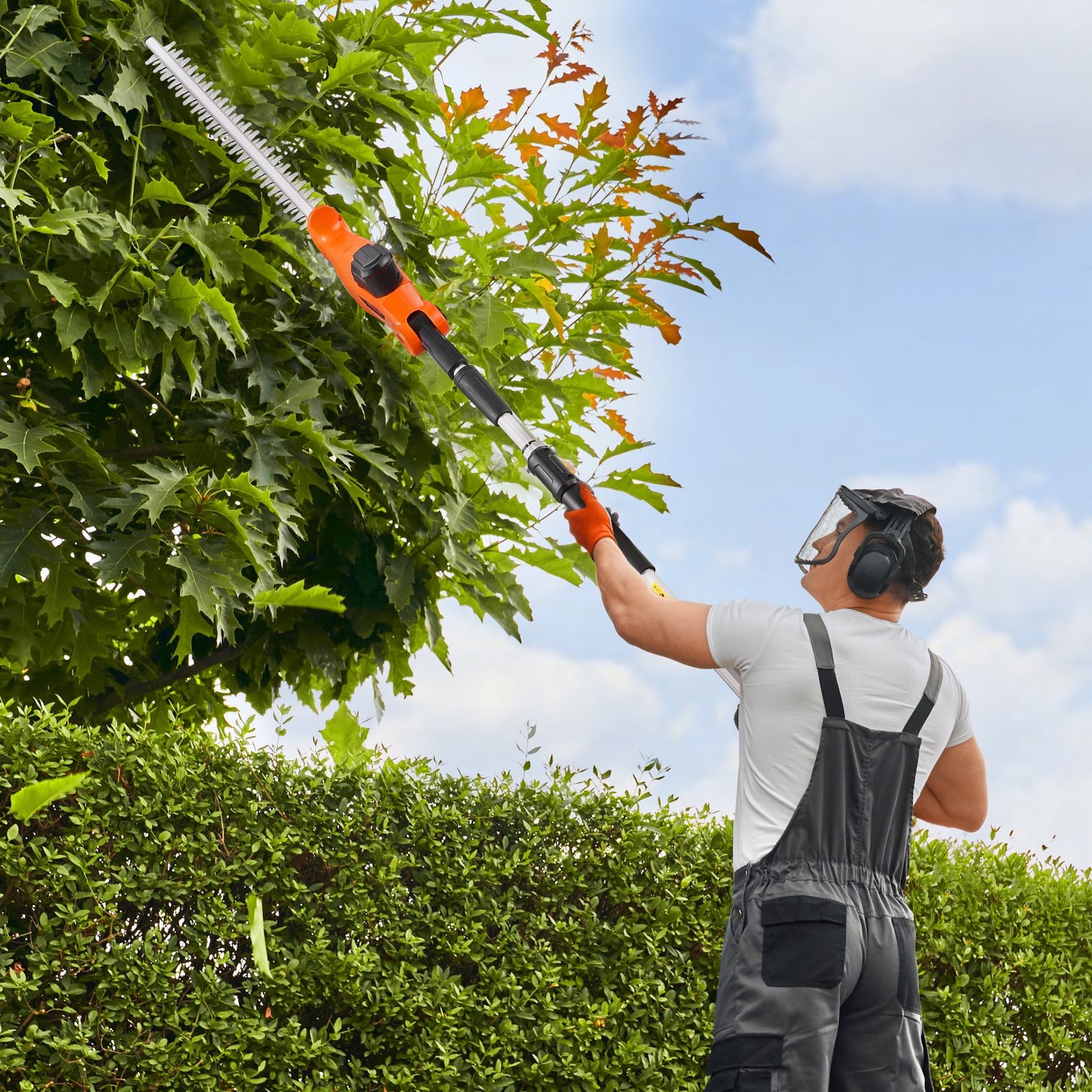 Electric Hedge Trimmer, 1200 RPM, 6.2 - 7.8 Ft Extendable, Pole Hedge