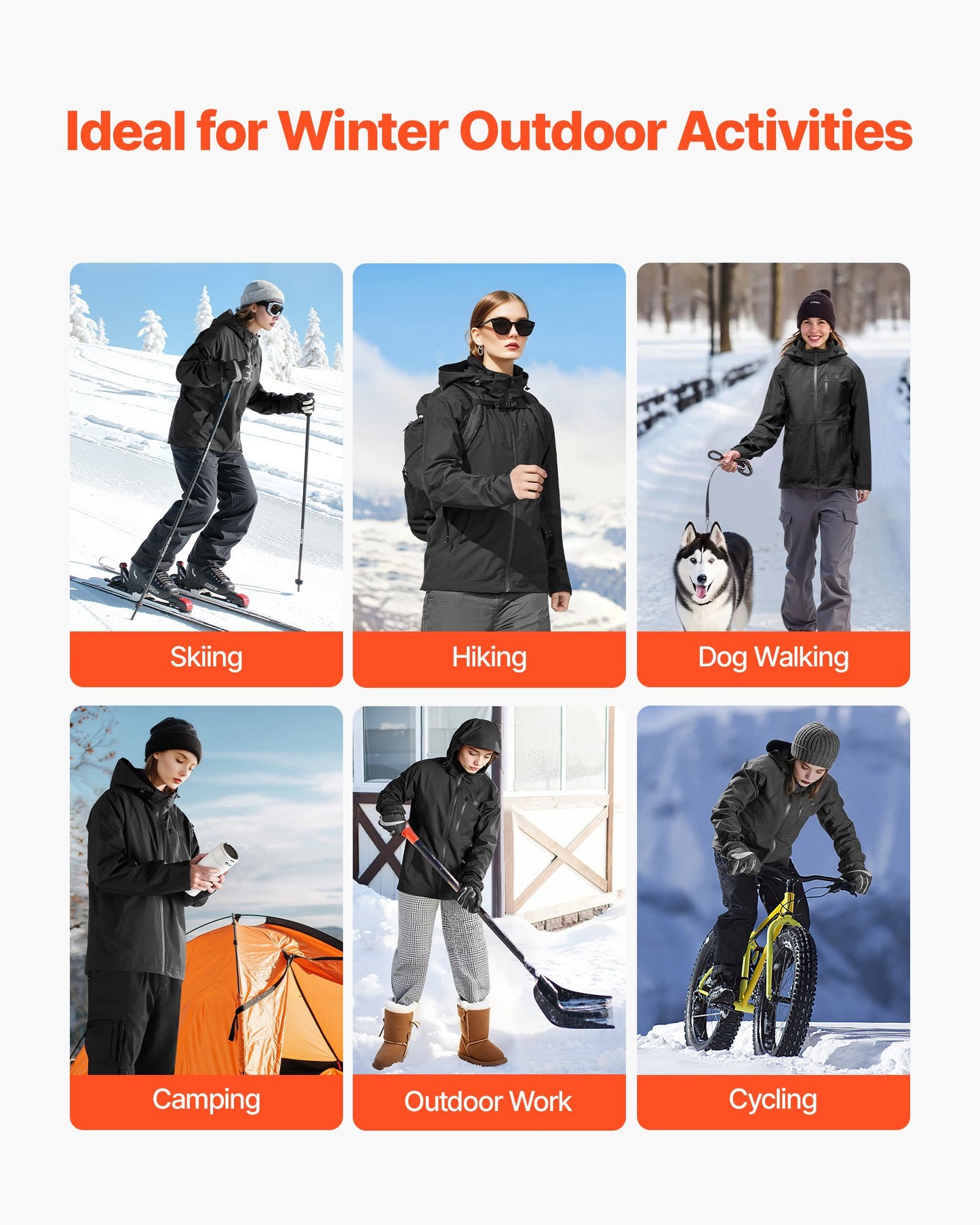 Heated Jacket for Men with 7.4V Battery, Soft Shell Electric Heating