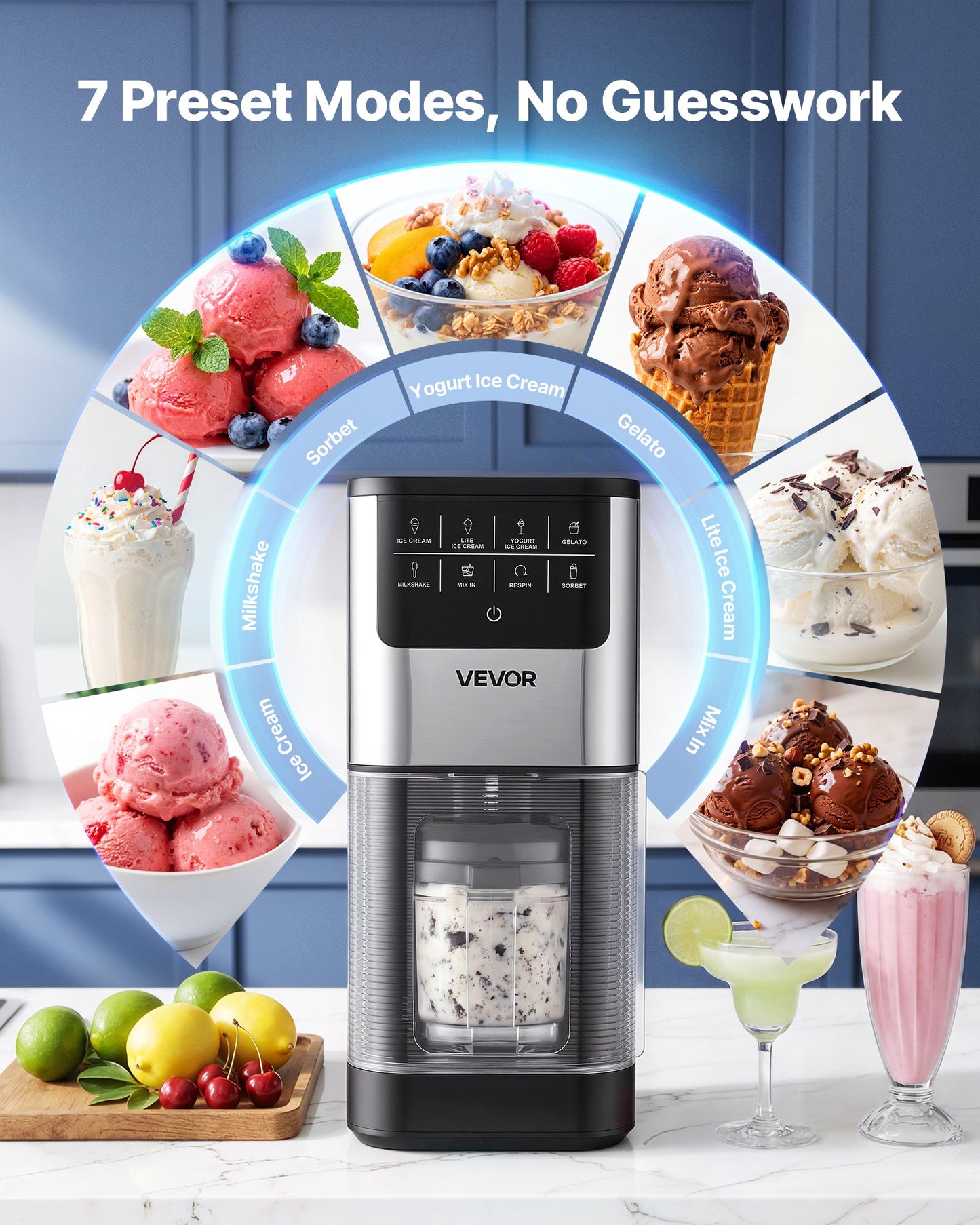 Ice Cream Maker, 7-in-1 Frozen Treat Maker for Gelato, Sorbet,