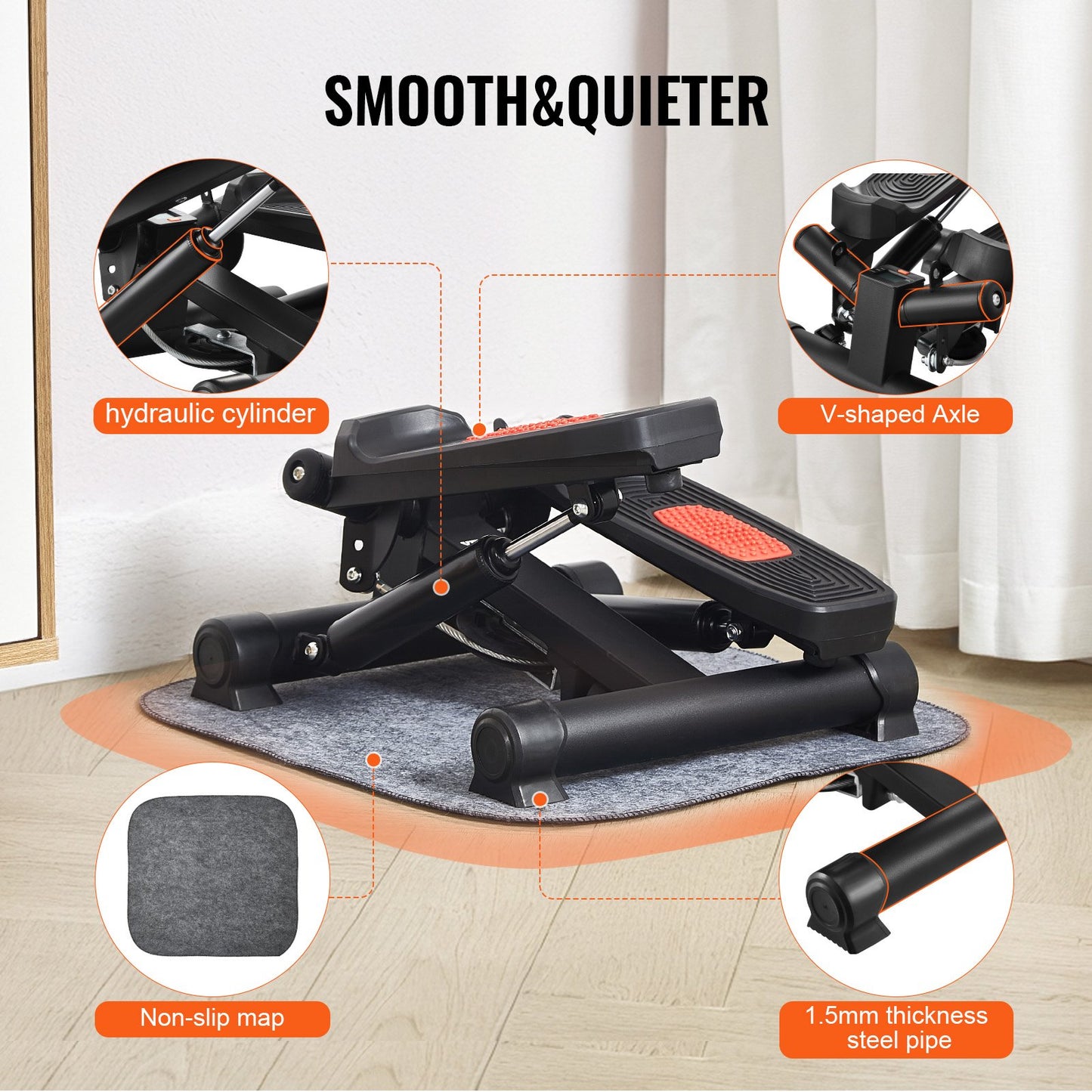 Stair Stepper, Mini Stepper for Exercise at Home, Hydraulic Fitness