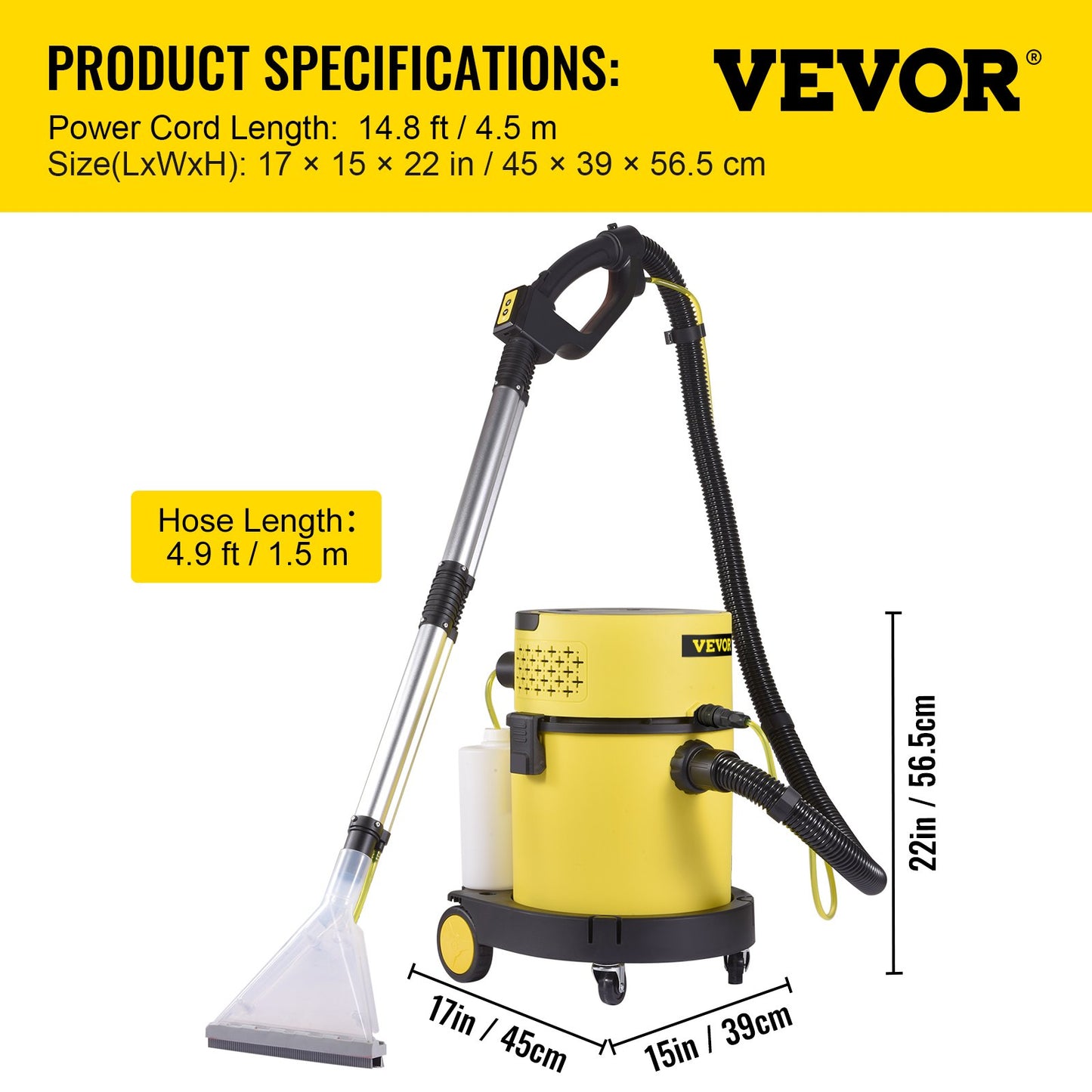 Wet Dry Vacuum Cleaner, 20.1 L 2 Peak HP, 4-in-1 Portable Shop Vacuum