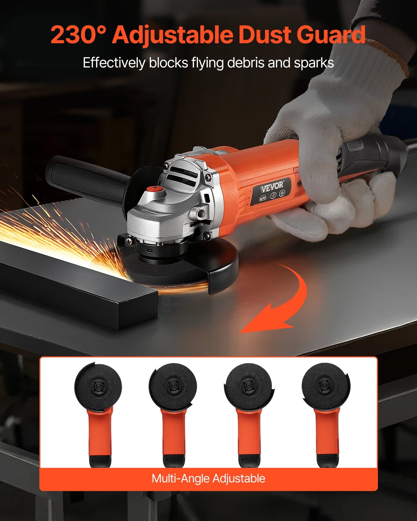 Angle Grinder, 127mm Electric Grinder Power Tool, 5.4Amps 10000RPM