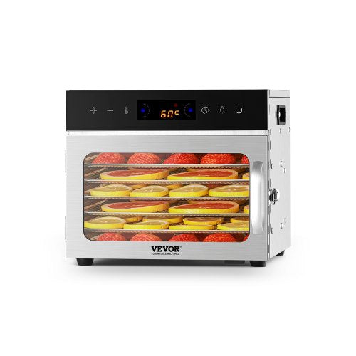 Food Dehydrator Machine, 6 Stainless Steel Trays, 400W Electric Food