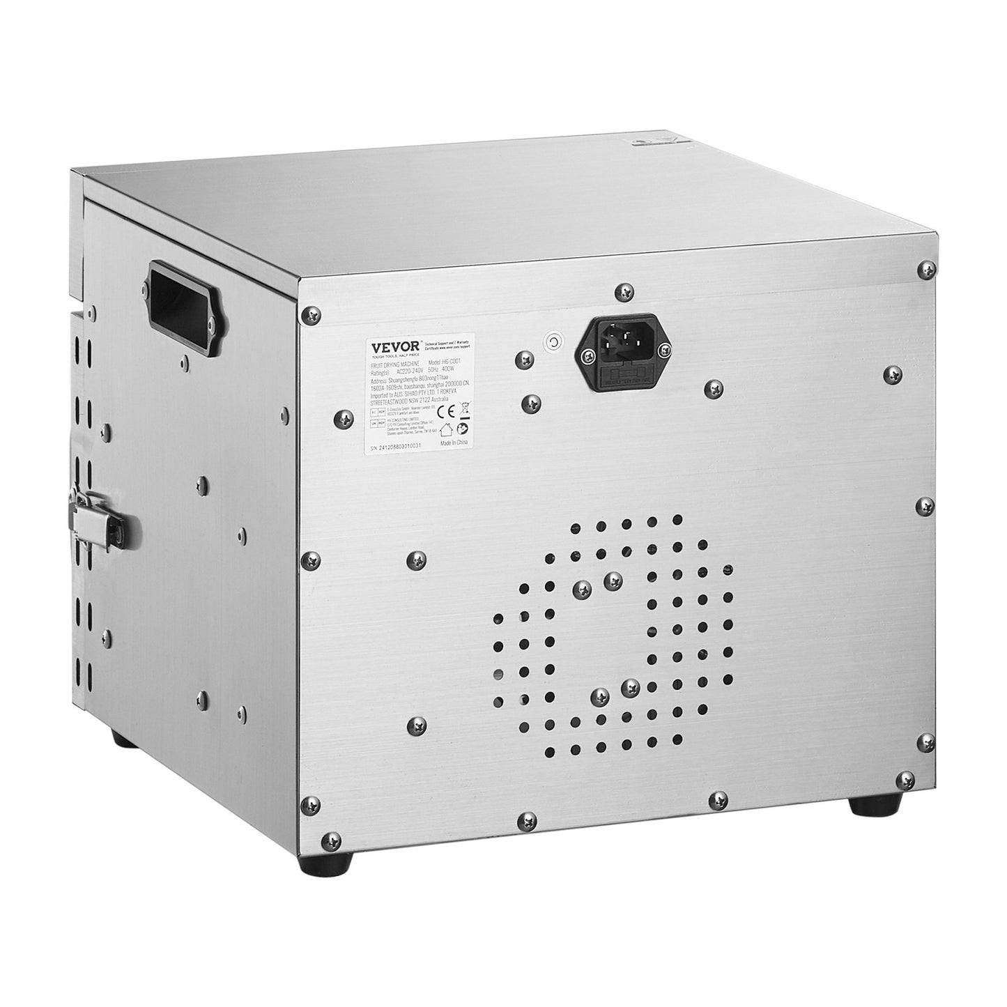 Food Dehydrator Machine, 6 Stainless Steel Trays, 400W Electric Food